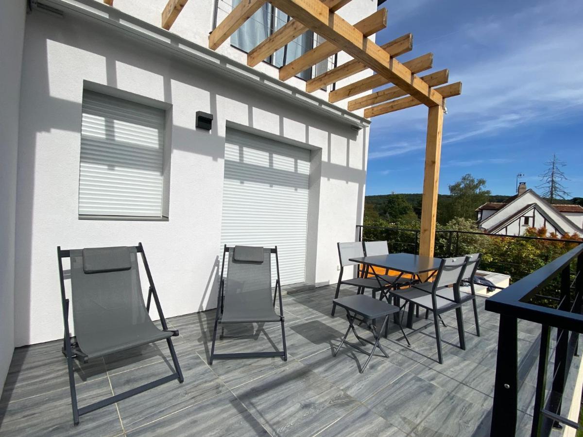La Villa Perchee Calme, Sauna, Parking Prive Saint-Prix  Exteriör bild